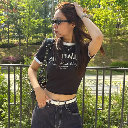 CK RINGER TEE (BLACK)