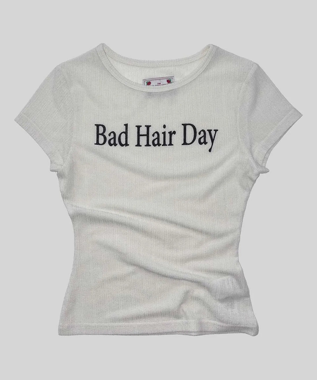 Bad Hair Day Baby Tee (White)