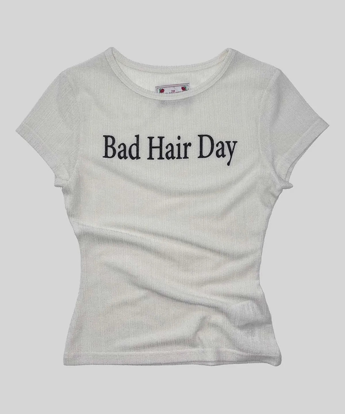 Bad Hair Day Baby Tee (White)