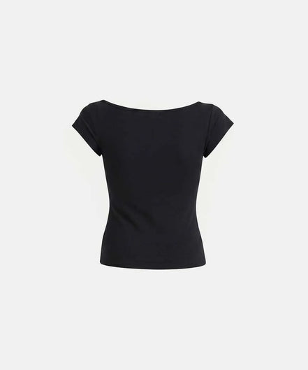 Archangel Graphic Boat Neck 1/2 T-Shirt (Black)