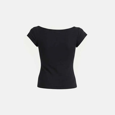 Archangel Graphic Boat Neck 1/2 T-Shirt (Black)