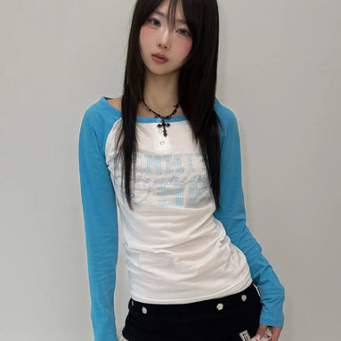 ARCHIVE HOTFIX ONE-OFF RAGLAN LONG-SLEEVE TEE (WHITE MINT)
