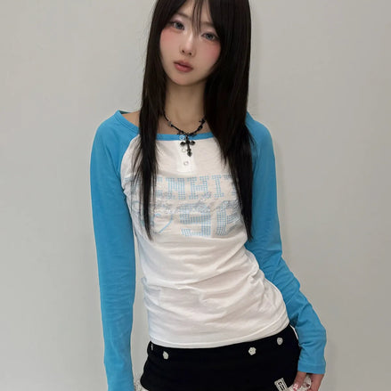 ARCHIVE HOTFIX ONE-OFF RAGLAN LONG-SLEEVE TEE (WHITE MINT)
