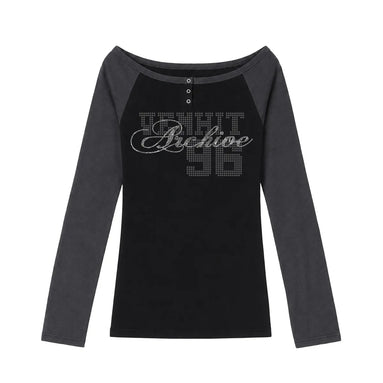 ARCHIVE HOTFIX ONE-OFF RAGLAN LONG-SLEEVE TEE (BLACK CHARCOAL)