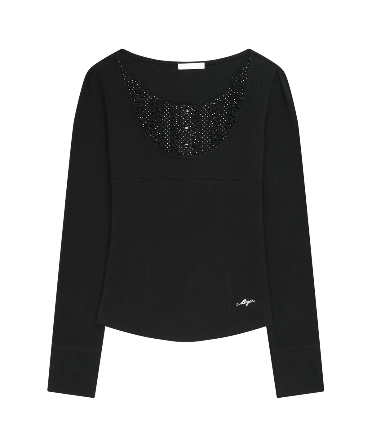 RUFFLE LAYERED LONG SLEEVE (BLACK)