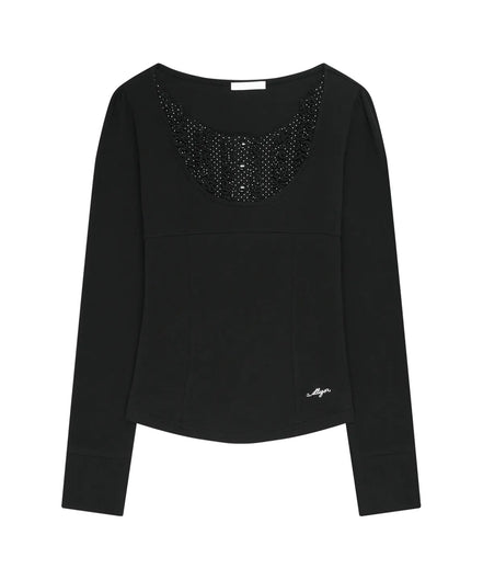 RUFFLE LAYERED LONG SLEEVE (BLACK)