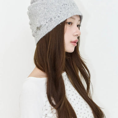 DRAWING EMBROIDERY BEANIE (GREY)