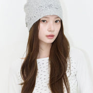 DRAWING EMBROIDERY BEANIE (GREY)