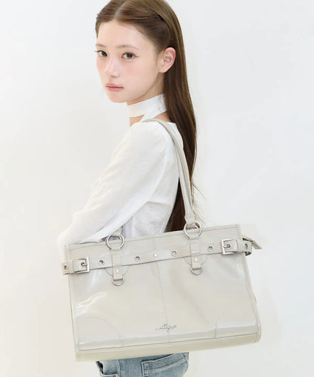 OV Big Shoulder Bag (Beige)