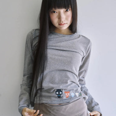 CHOCOCAT FRIENDS STRIPE SLIM LONG SLEEVE