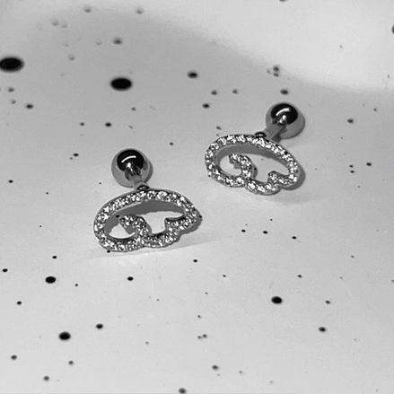 Cubic Chubby Angel Piercing Earring (1ea)