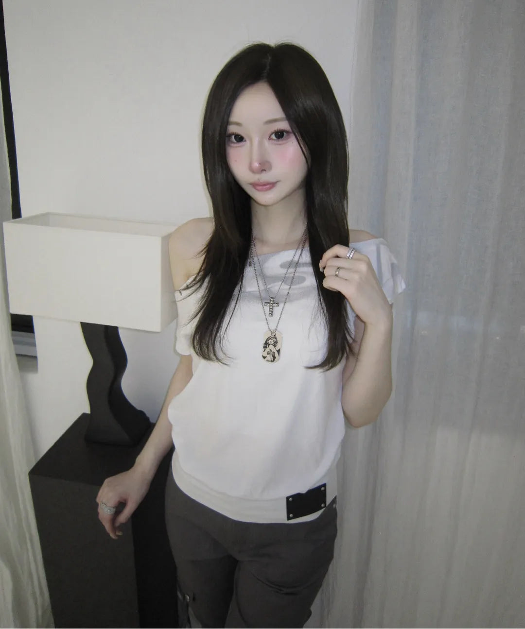DOLMAN LOOSE CROP T-SHIRTS (WHITE)