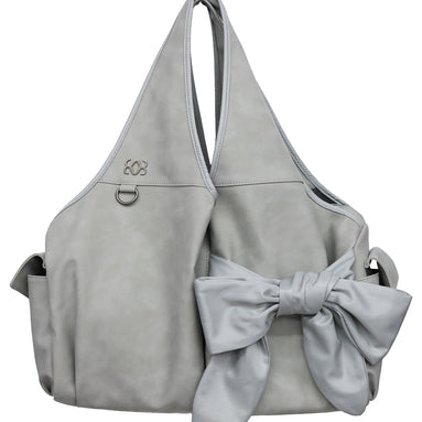 Bow Shoulder Bag (Nubuck Light Grey)