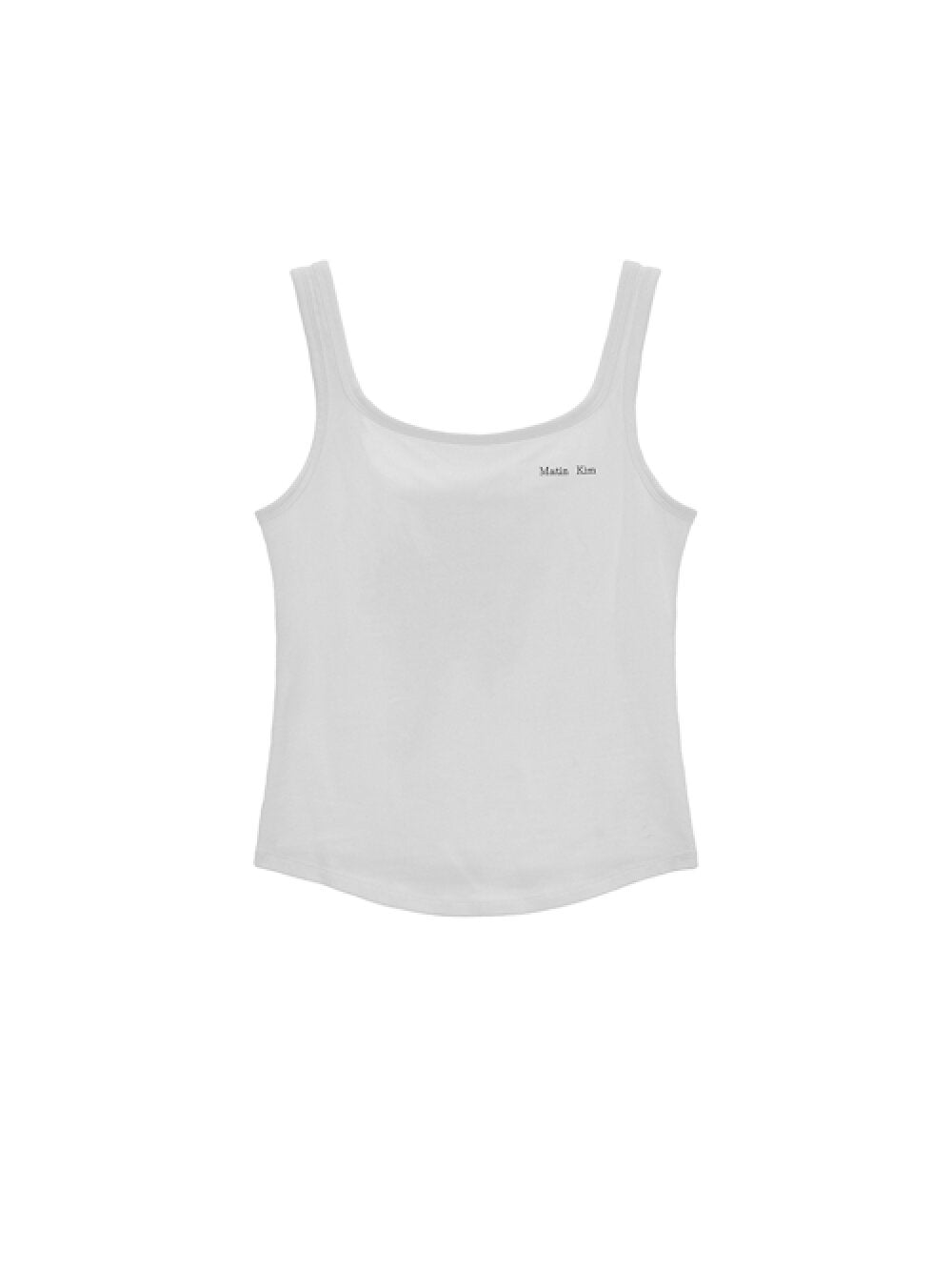 MATINKIM SQUARE NECK SLEEVELESS LOGO TOP (WHITE)