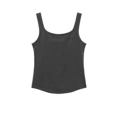 MATINKIM SQUARE NECK SLEEVELESS LOGO TOP (CHARCOAL)