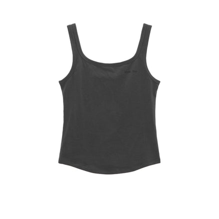 MATINKIM SQUARE NECK SLEEVELESS LOGO TOP (CHARCOAL)