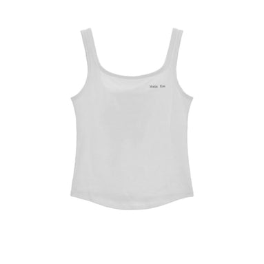 MATINKIM SQUARE NECK SLEEVELESS LOGO TOP (WHITE)