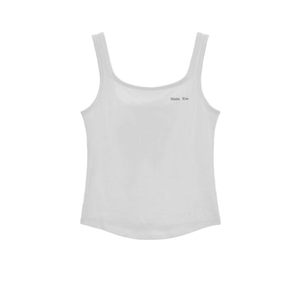 MATINKIM SQUARE NECK SLEEVELESS LOGO TOP (WHITE)