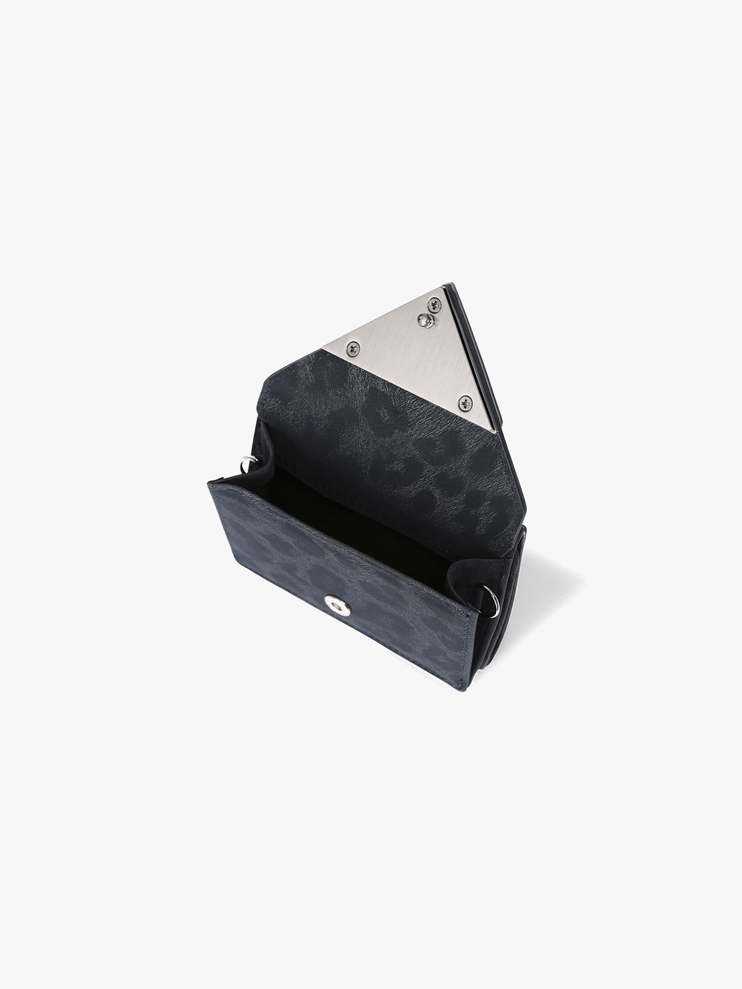 TRIANGLE TRIPLE WALLET (LEOPARD NAVY)
