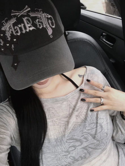 [natty同款] STAR WING SHEER LONG SLEEVE (GREY)