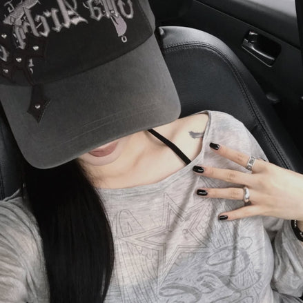 [natty同款] STAR WING SHEER LONG SLEEVE (GREY)