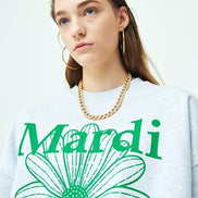 MARDI MERCREDI -  SWEATSHIRT FLOWERMARDI_HEATHER GREEN