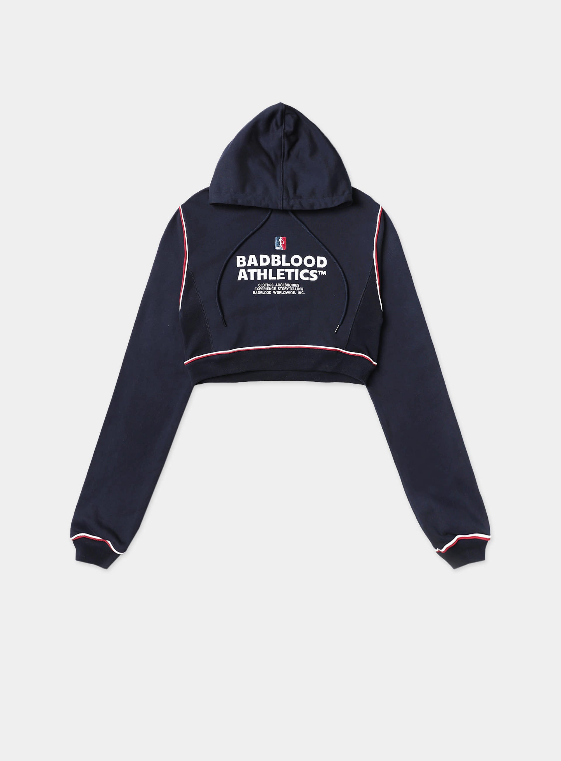 (現貨) badblood - Bold Logo 2 Heavyweight Crop Hoodie - Navy
