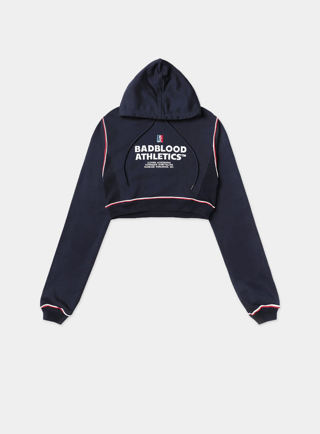 (現貨) badblood - Bold Logo 2 Heavyweight Crop Hoodie - Navy