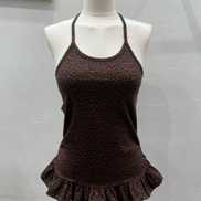 KR LEOPARD RUFFLE TOP (2 COLORS)
