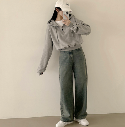 KR CROP HOOD SWAETSHIRT (5 COLORS)