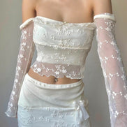 TH FLOWER LACE TOP (WHITE)