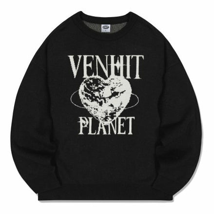 (PRE-ORDER) VENHIT -  BLACK PLANET KNIT BLACK
