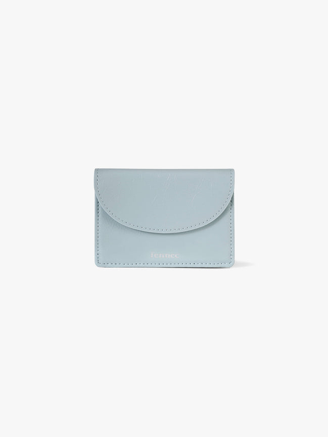 CRINKLE HALFMOON MINI WALLET (HAZE BLUE)
