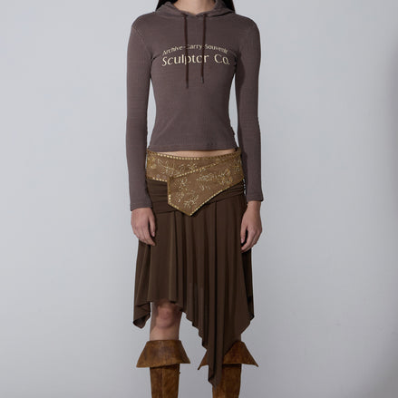 SCULPTOR - Archive Pigment Hoodie Tee (Dusty Brown)