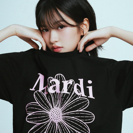 MARDI MERCREDI - TSHIRT FLOWERMARDI (BLACK PINK)