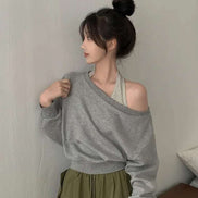 KR STRIPE SLEEVELESS & OVERSIZED SWEATSHIRT SET (3 COLORS)