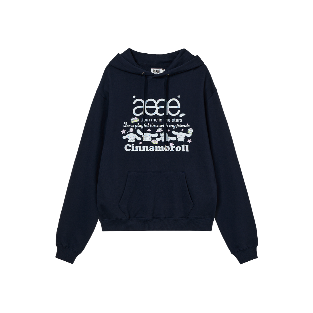 aeae x cinnamoroll - Web Logo Loosed Hoodie (NAVY)