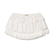 (現貨) glowny - girlfriend lace ruffle mini skirt (WHITE)