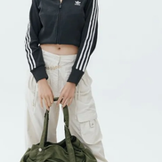 Adidas crop knit jacket (black)