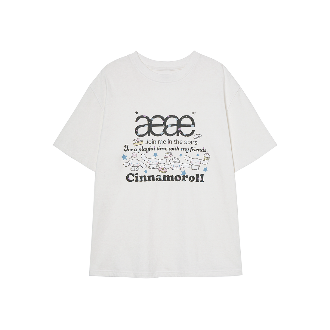 aeae x cinnamoroll - Web Logo T-Shirts (WHITE)