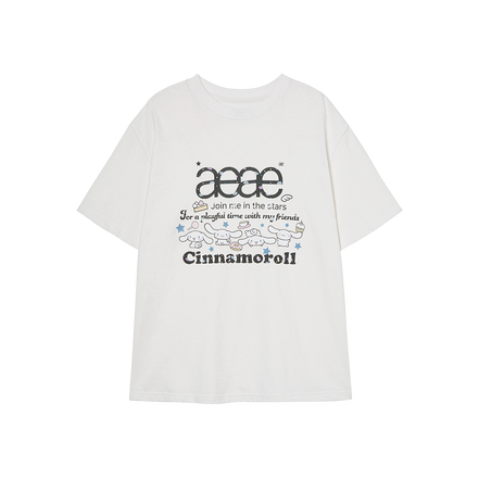 aeae x cinnamoroll - Web Logo T-Shirts (WHITE)