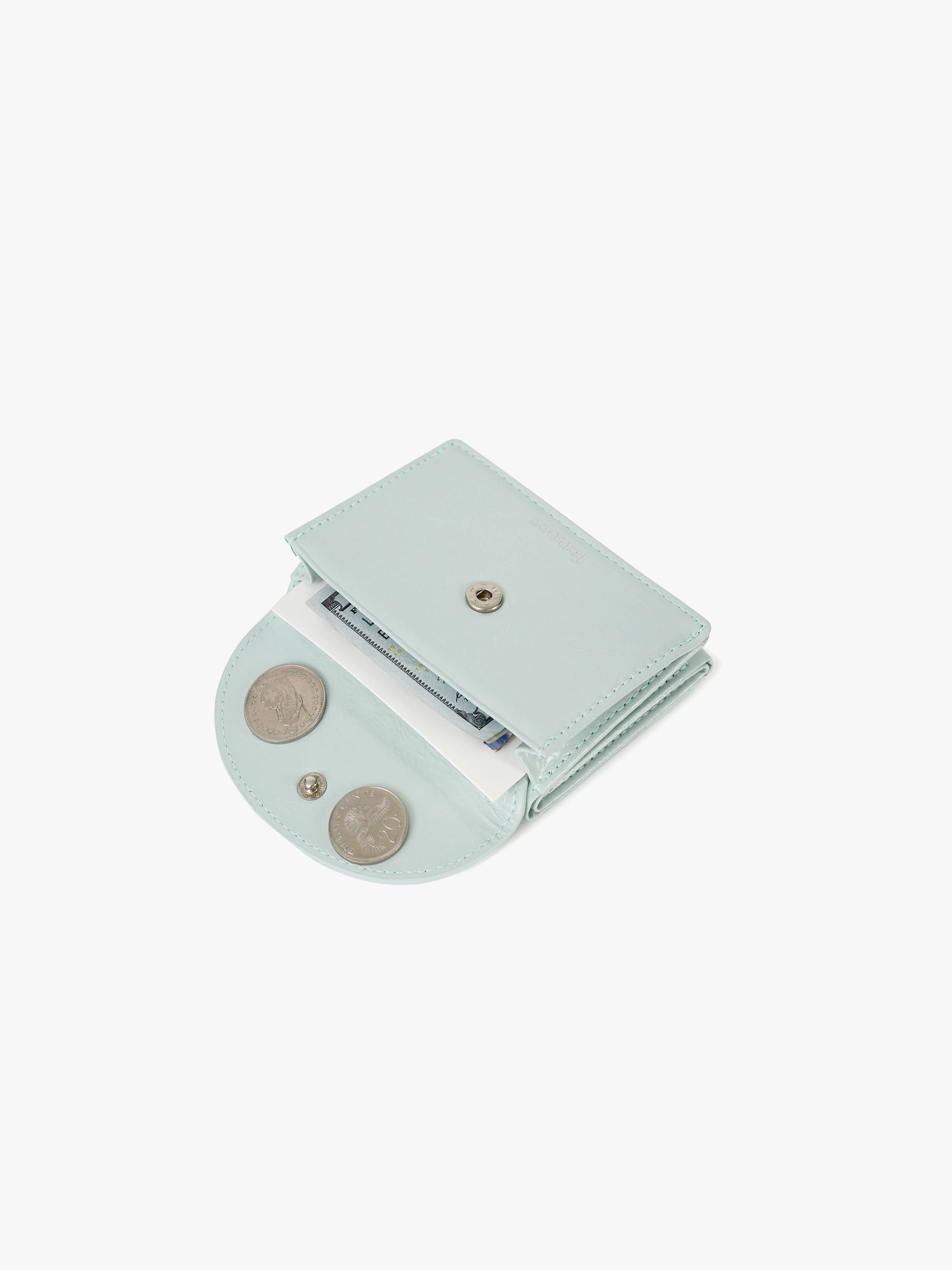 CRINKLE HALFMOON MINI WALLET (PALE MINT)