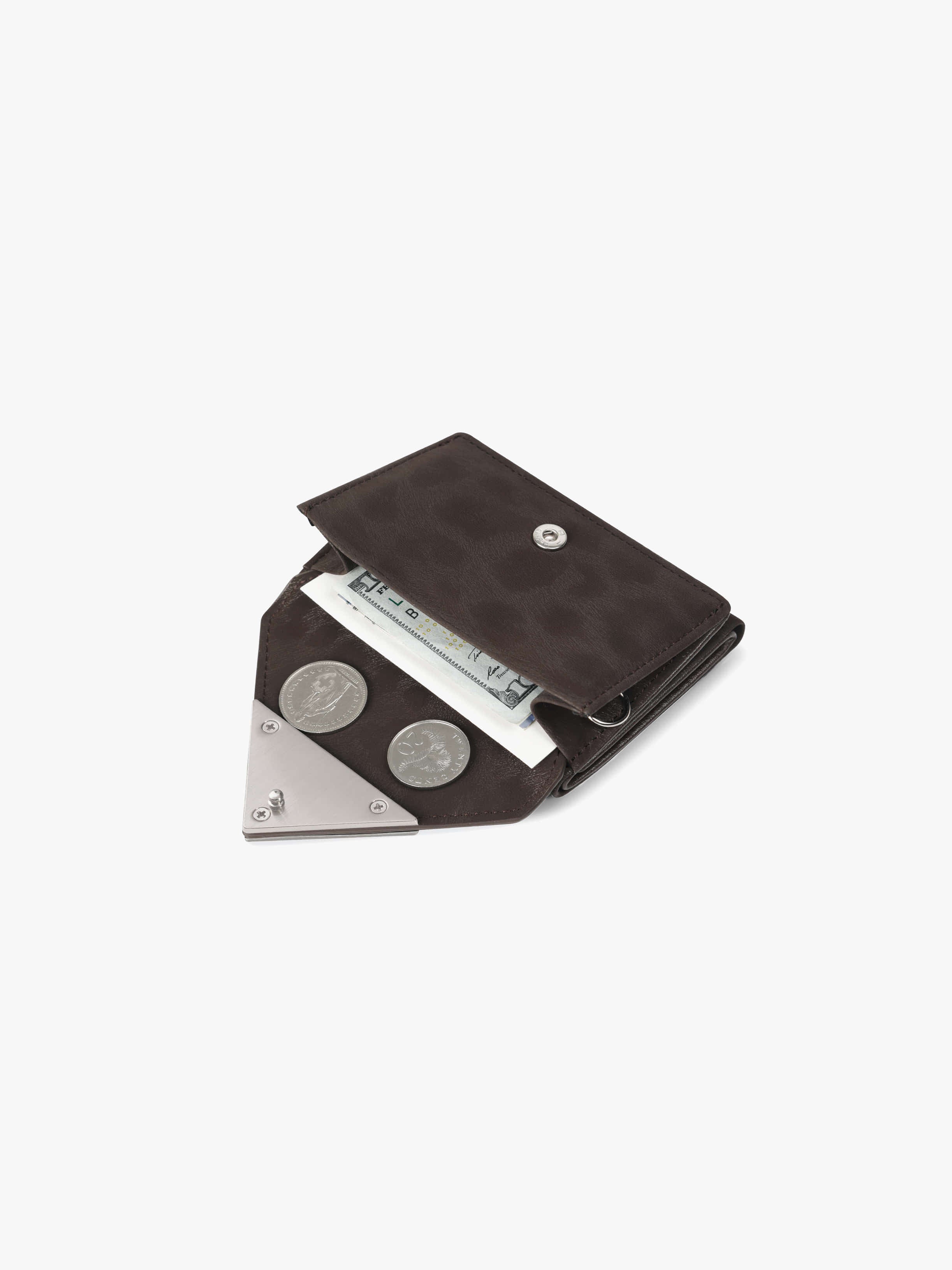 TRIANGLE TRIPLE WALLET (LEOPARD BROWN)