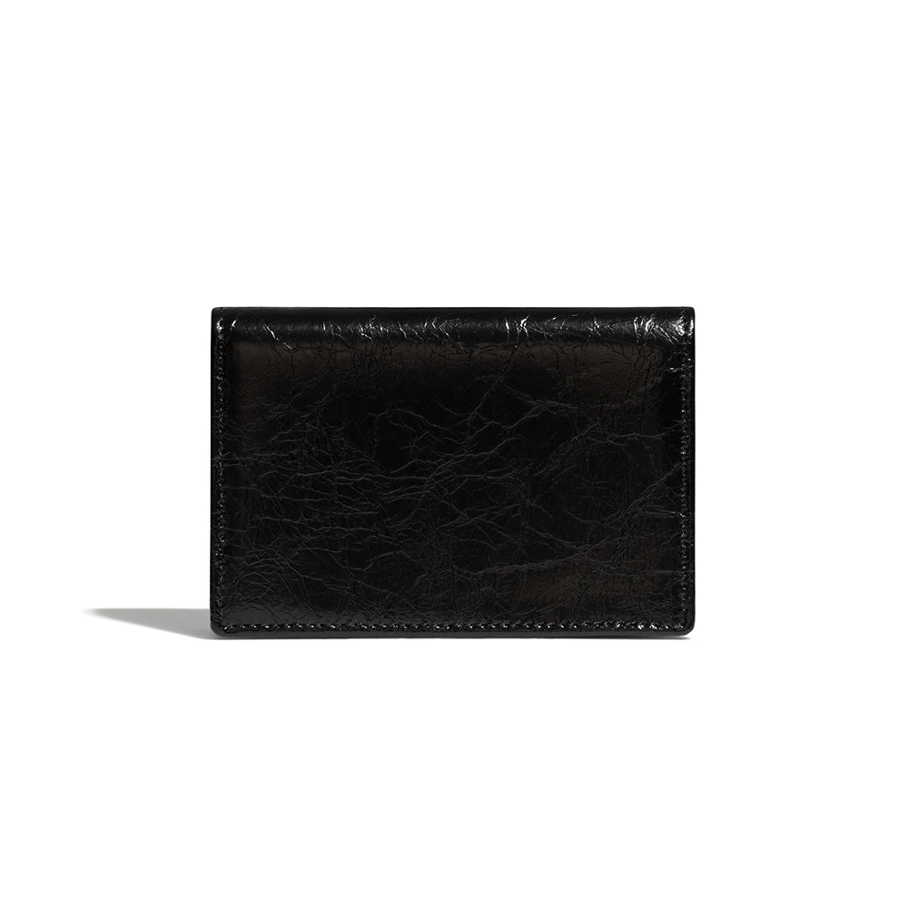 CRINKLE NAME POCKET (BLACK)