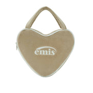 EMIS - VELOUR HEART TOTE BAG-BEIGE