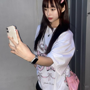 YOUHEE - RIBBON GRAPHIC T-SHIRTS (WHITE) [JOY同款]