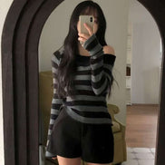 KR STRIPE AND OFF SHOULDER TOP (3 COLORS)