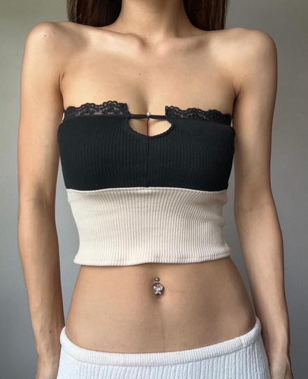 TH SEXY LACE TUBE TOP (BW)