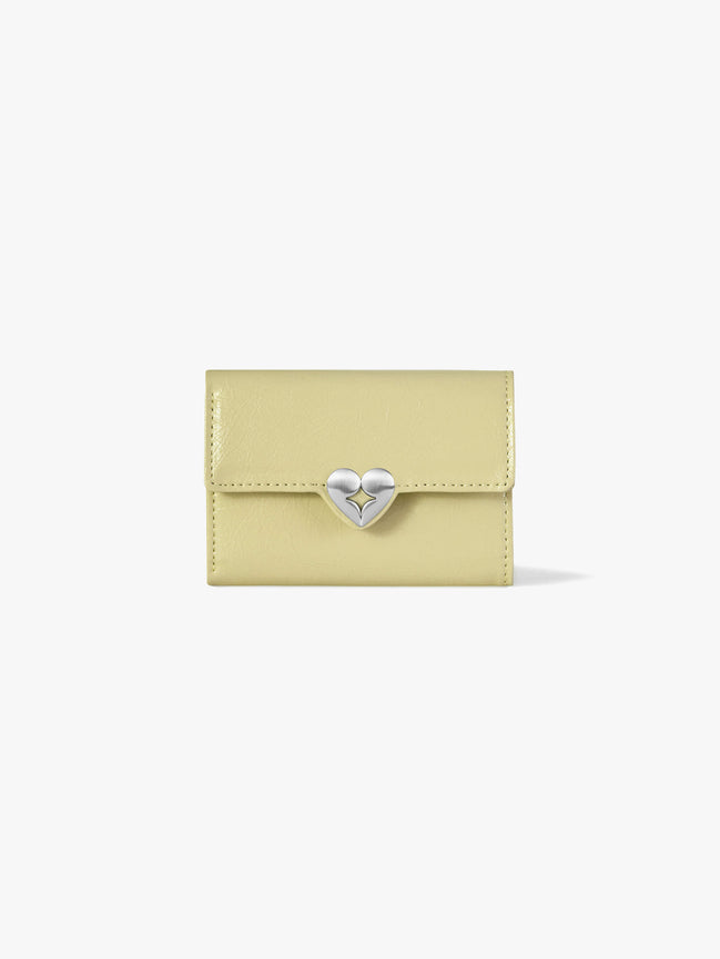 HEARTY FLAP WALLET (SOFT OLIVE)