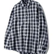[KARINA同款] TRILLION - two pocket ombre plaid check shirts (blue)